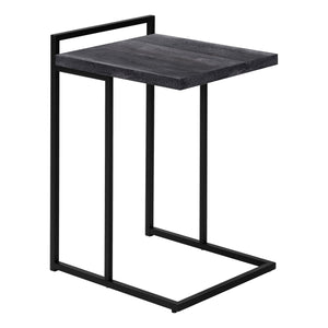 Monarch Specialties I 3633 Table D'appoint, En Forme De C, Bout, Côté, Collation, Salon, Chambre À Coucher, Métal, Stratifié, Noir, Contemporain, Moderne - Simple Boutique