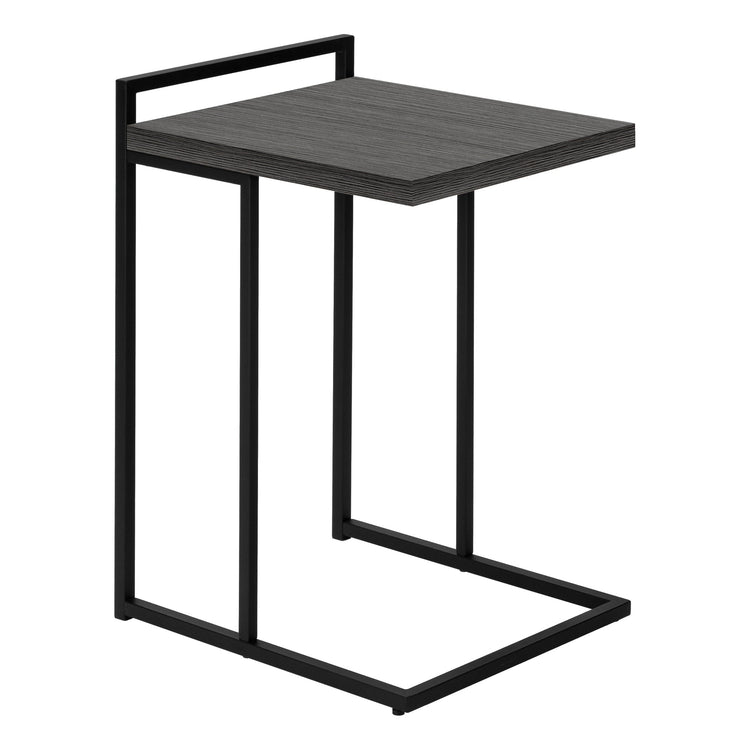Monarch Specialties I 3634 Table D'appoint, En Forme De C, Bout, Côté, Collation, Salon, Chambre À Coucher, Métal, Stratifié, Gris, Noir, Contemporain, Moderne - Simple Boutique