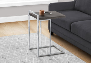 Monarch Specialties I 3637 Table D'appoint, En Forme De C, Bout, Côté, Collation, Salon, Chambre À Coucher, Métal, Stratifié, Gris, Chrome, Contemporain, Moderne - Simple Boutique