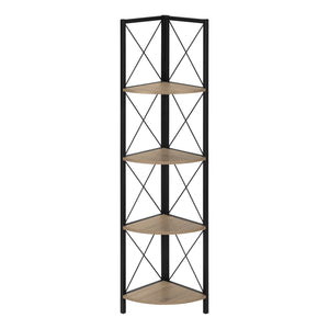 Monarch Specialties I 3648 Étagère À Livres, Étagère, Étagère, Coin, 4 Niveaux, 60"h, Bureau, Chambre À Coucher, Métal, Stratifié, Brun, Noir, Contemporain, Moderne - Simple Boutique