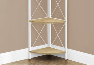 Monarch Specialties I 3652 Étagère À Livres, Étagère, Étagère, Coin, 4 Niveaux, 60"h, Bureau, Chambre À Coucher, Métal, Stratifié, Naturel, Blanc, Contemporain, Moderne - Simple Boutique