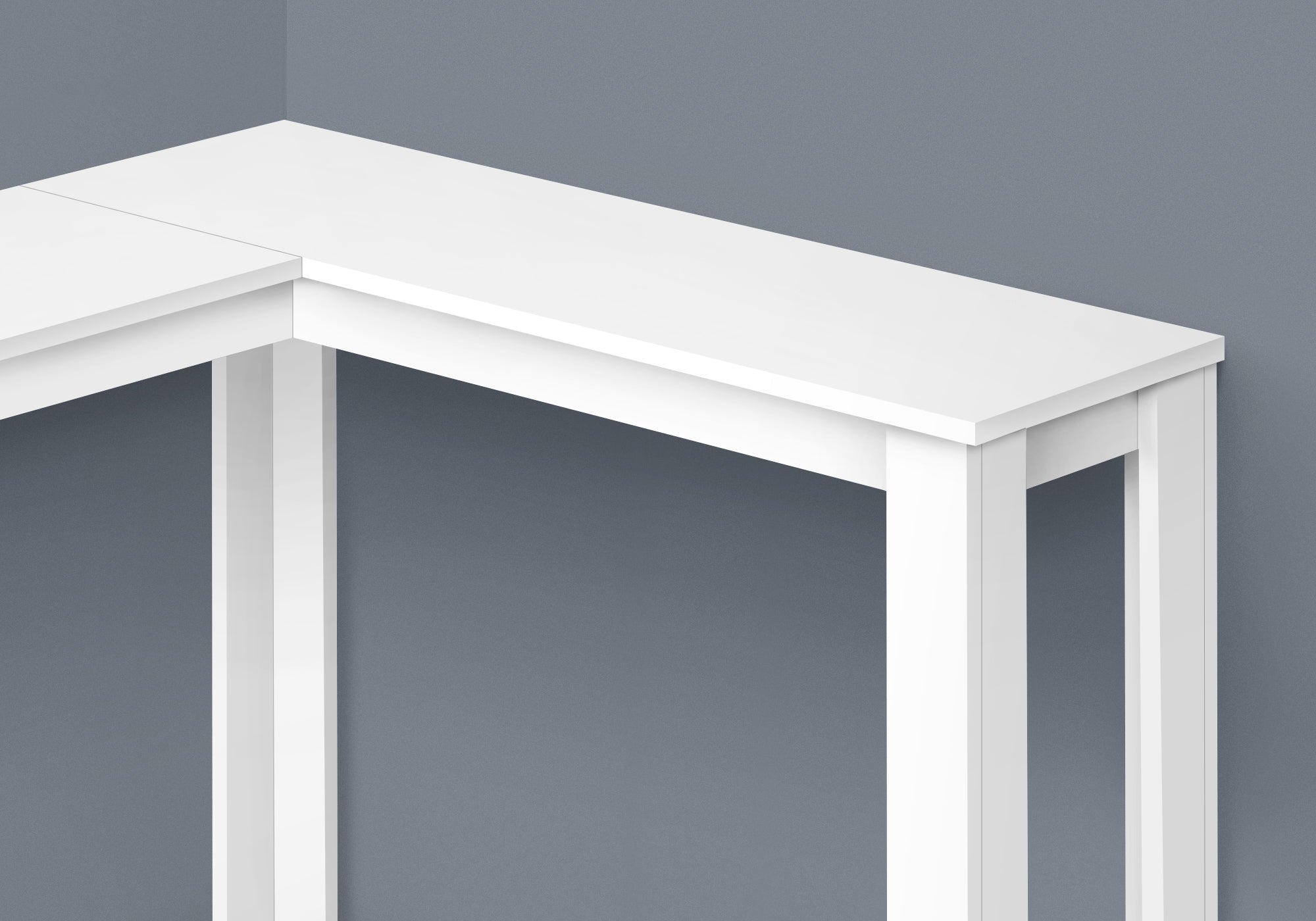 Monarch Specialties I 3656 Table D'appoint, Console, Entrée, Étroit, Coin, Salon, Chambre À Coucher, Stratifié, Blanc, Contemporain, Moderne - Simple Boutique