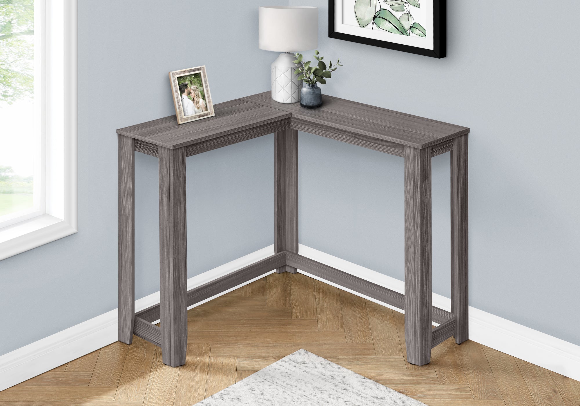 Monarch Specialties I 3658 Table D'appoint, Console, Entrée, Étroit, Coin, Salon, Chambre À Coucher, Stratifié, Gris, Contemporain, Moderne - Simple Boutique