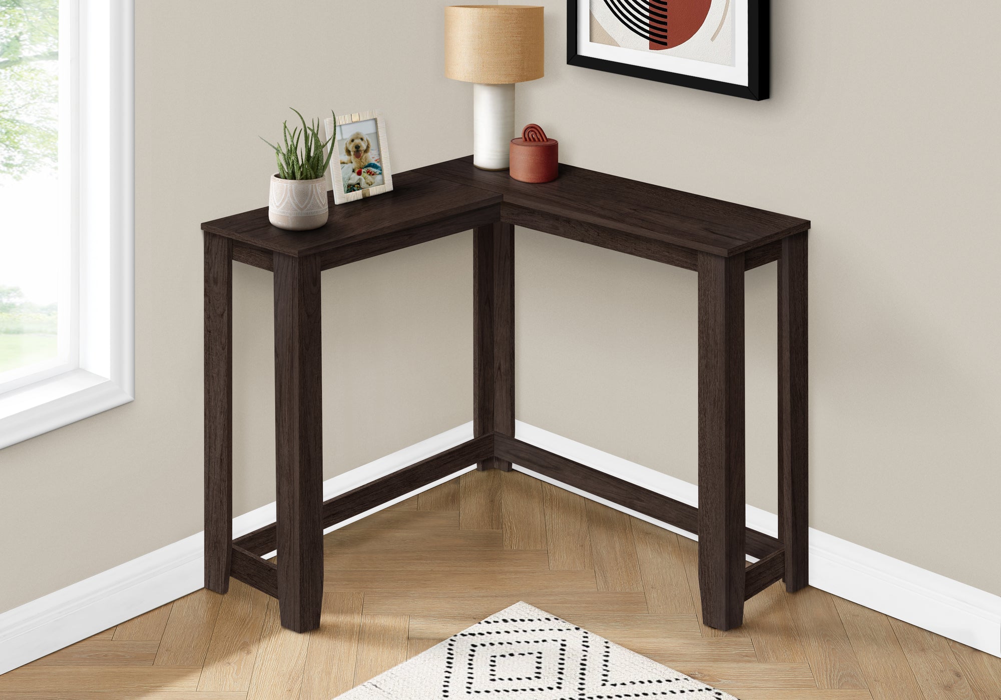 Monarch Specialties I 3660 Table D'appoint, Console, Entrée, Étroit, Coin, Salon, Chambre À Coucher, Stratifié, Brun, Contemporain, Moderne - Simple Boutique