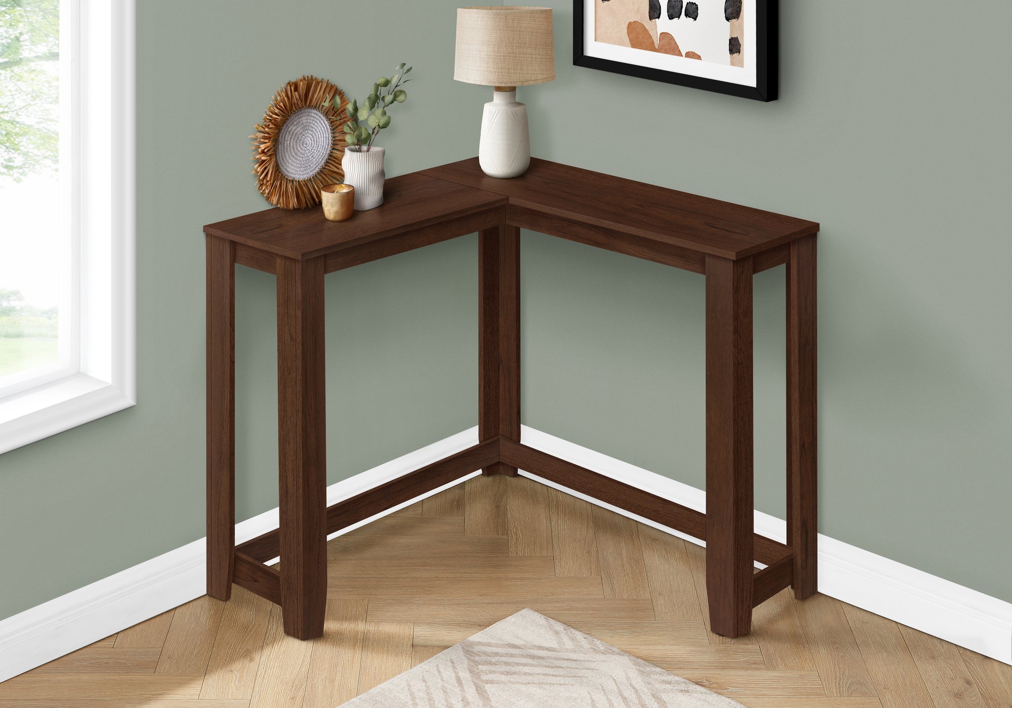 Monarch Specialties I 3661 Table D'appoint, Console, Entrée, Étroit, Coin, Salon, Chambre À Coucher, Stratifié, Brun, Contemporain, Moderne - Simple Boutique
