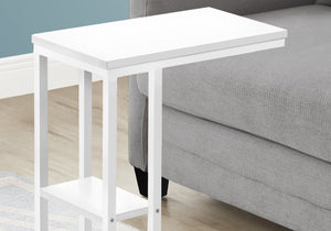 Monarch Specialties I 3676 Table D'appoint, En Forme De C, Bout, Côté, Collation, Salon, Chambre À Coucher, Métal, Stratifié, Blanc, Contemporain, Moderne - Simple Boutique