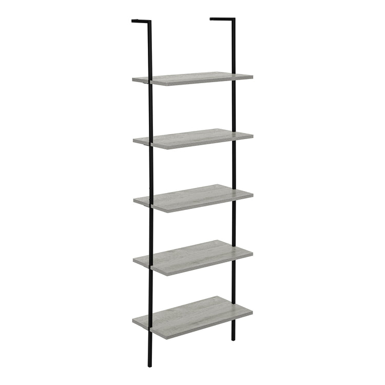 Monarch Specialties I 3681 Étagère À Livres, Étagère, Étagère, Échelle, 5 Niveaux, 72"h, Bureau, Chambre À Coucher, Métal, Stratifié, Gris, Noir, Contemporain, Moderne - Simple Boutique