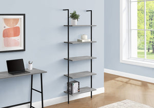 Monarch Specialties I 3681 Étagère À Livres, Étagère, Étagère, Échelle, 5 Niveaux, 72"h, Bureau, Chambre À Coucher, Métal, Stratifié, Gris, Noir, Contemporain, Moderne - Simple Boutique