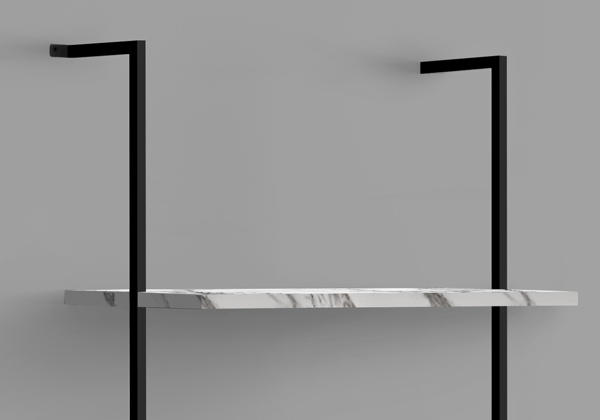 Monarch Specialties I 3685 Étagère À Livres, Étagère, Étagère, Échelle, 5 Niveaux, 72"h, Bureau, Chambre À Coucher, Métal, Stratifié, Aspect Marbre Blanc, Noir, Contemporain, Moderne - Simple Boutique