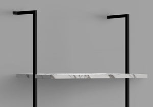 Monarch Specialties I 3685 Étagère À Livres, Étagère, Étagère, Échelle, 5 Niveaux, 72"h, Bureau, Chambre À Coucher, Métal, Stratifié, Aspect Marbre Blanc, Noir, Contemporain, Moderne - Simple Boutique