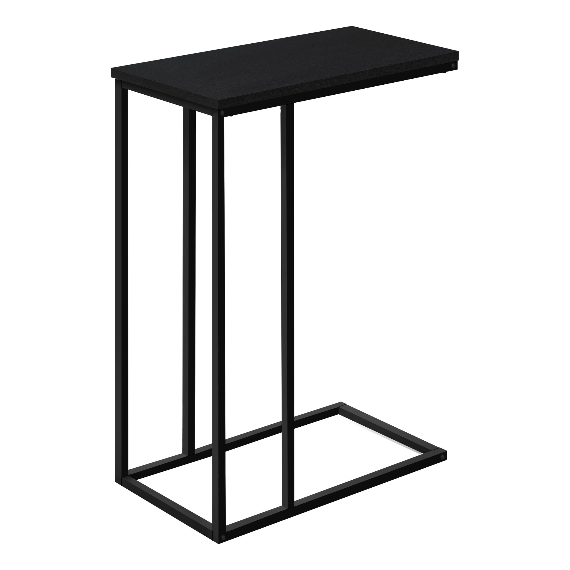 Monarch Specialties I 3761 Table D'appoint, En Forme De C, Bout, Côté, Collation, Salon, Chambre À Coucher, Métal, Stratifié, Noir, Contemporain, Moderne - Simple Boutique