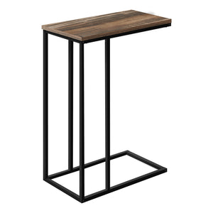 Monarch Specialties I 3764 Table D'appoint, En Forme De C, Bout, Côté, Collation, Salon, Chambre À Coucher, Métal, Stratifié, Brun, Noir, Contemporain, Moderne - Simple Boutique