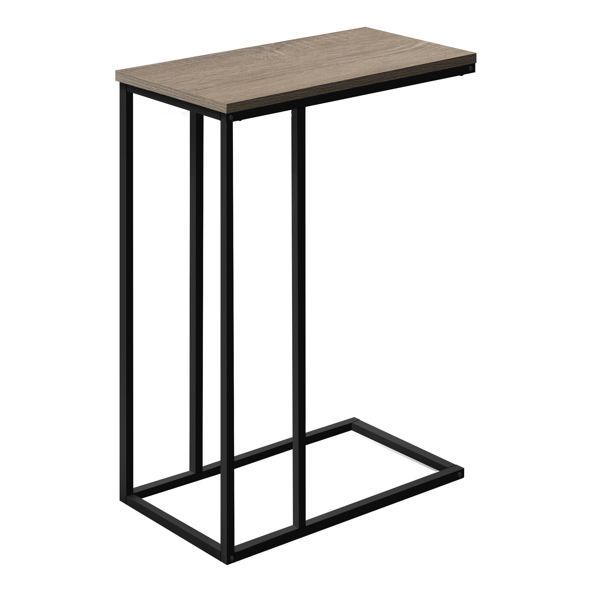 Monarch Specialties I 3766 Table D'appoint, En Forme De C, Bout, Côté, Collation, Salon, Chambre À Coucher, Métal, Stratifié, Brun, Noir, Contemporain, Moderne - Simple Boutique