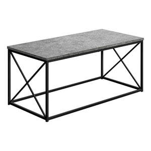 Monarch Specialties I 3785 Table A Café, Accent, Cocktail, Rectangulaire, Salon, 40"l, Métal, Stratifié, Gris, Noir, Contemporain, Moderne - Simple Boutique