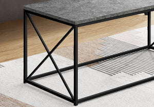 Monarch Specialties I 3785 Table A Café, Accent, Cocktail, Rectangulaire, Salon, 40"l, Métal, Stratifié, Gris, Noir, Contemporain, Moderne - Simple Boutique