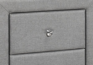 Monarch Specialties I 5604 Accessoire De Chambre, Table De Nuit, Bout, Côté, Lampe, Tiroir De Rangement, Chambre À Coucher, Rembourré, D'aspect Lin, Gris, Transitionnel - Simple Boutique