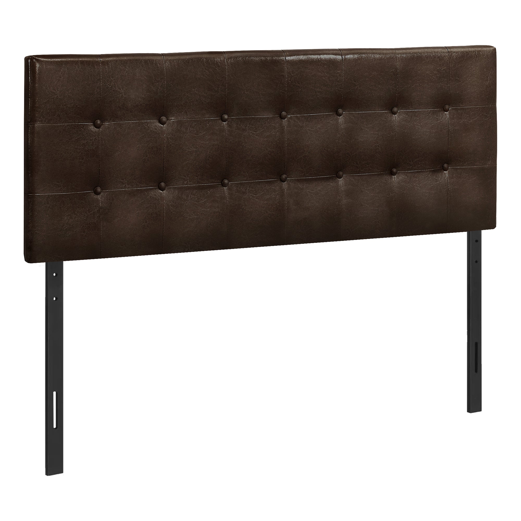 Monarch Specialties I 6000Q Lit, Tête De Lit Seulement, Grand, Chambre À Coucher, Rembourré, Pu D'aspect Cuir, Brun, Transitionnel - Simple Boutique