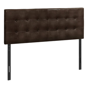 Monarch Specialties I 6000Q Lit, Tête De Lit Seulement, Grand, Chambre À Coucher, Rembourré, Pu D'aspect Cuir, Brun, Transitionnel - Simple Boutique