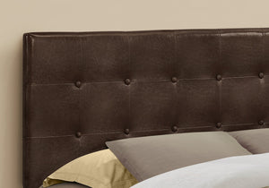 Monarch Specialties I 6000Q Lit, Tête De Lit Seulement, Grand, Chambre À Coucher, Rembourré, Pu D'aspect Cuir, Brun, Transitionnel - Simple Boutique