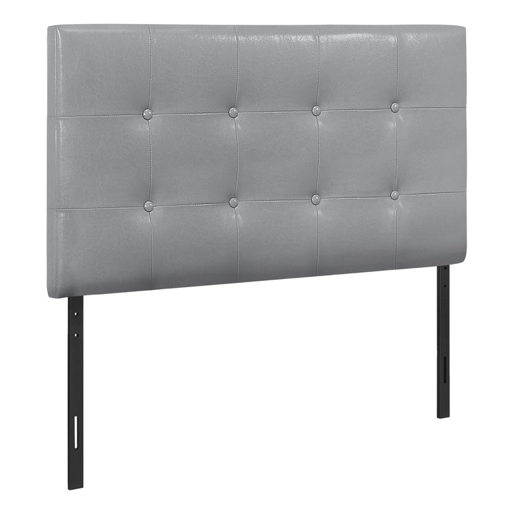 Monarch Specialties I 6001T Lit, Tête De Lit Seulement, Taille Jumelle, Chambre À Coucher, Rembourré, Pu D'aspect Cuir, Gris, Transitionnel - Simple Boutique