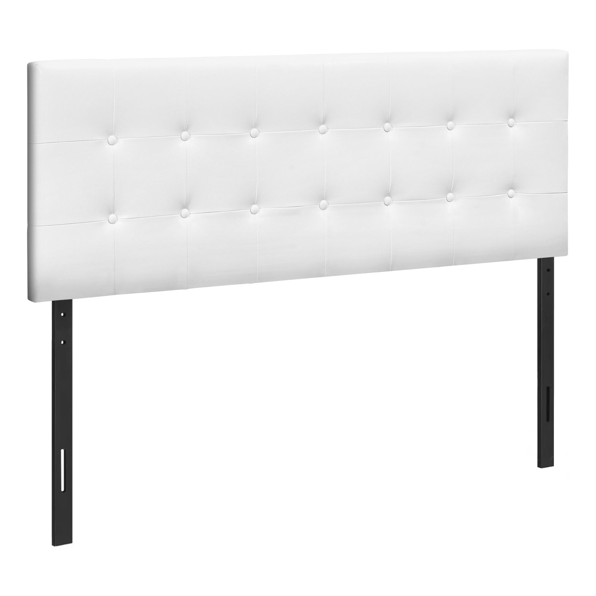 Monarch Specialties I 6002Q Lit, Tête De Lit Seulement, Grand, Chambre À Coucher, Rembourré, Pu D'aspect Cuir, Blanc, Transitionnel - Simple Boutique