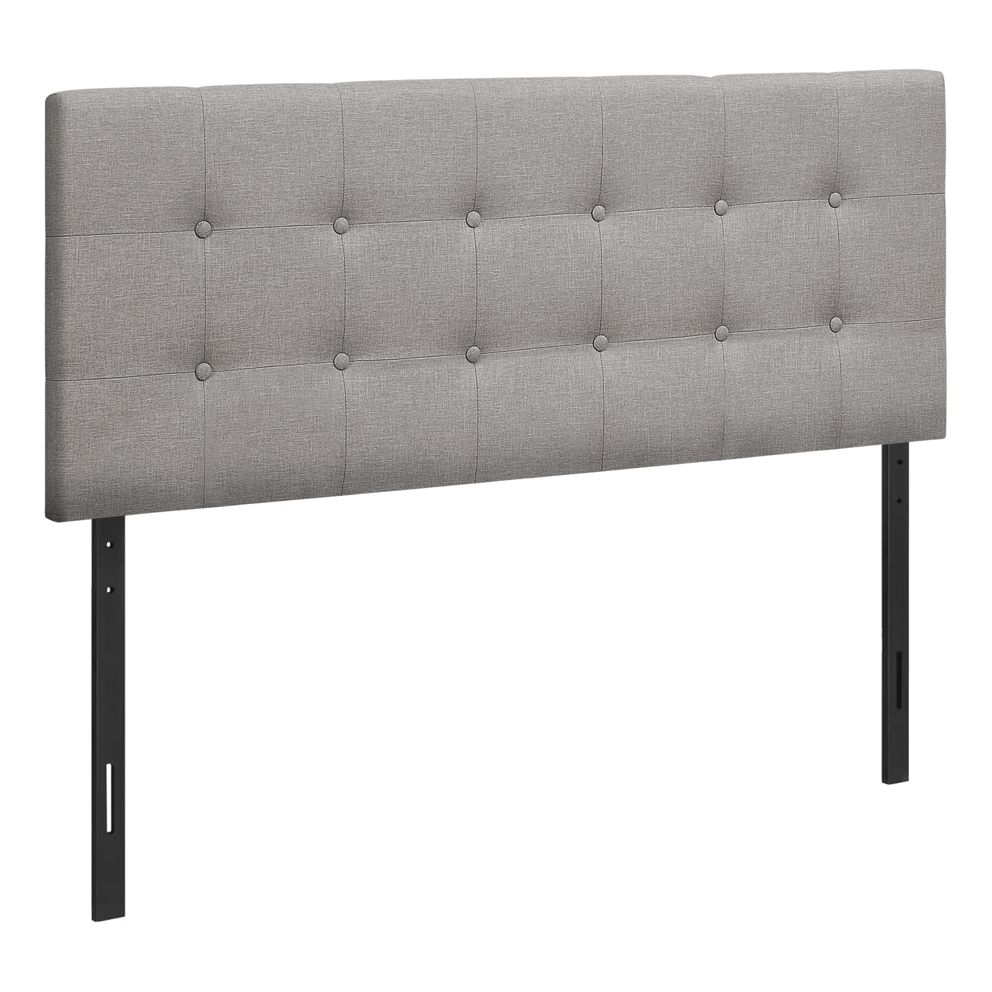 Monarch Specialties I 6003F Lit, Tête De Lit Seulement, Taille Réelle, Chambre À Coucher, Rembourré, D'aspect Lin, Gris, Transitionnel - Simple Boutique