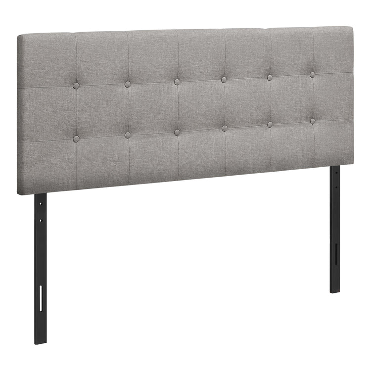 Monarch Specialties I 6003F Lit, Tête De Lit Seulement, Taille Réelle, Chambre À Coucher, Rembourré, D'aspect Lin, Gris, Transitionnel - Simple Boutique