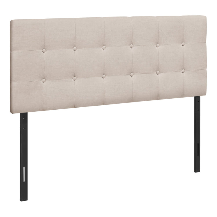 Monarch Specialties I 6004F Lit, Tête De Lit Seulement, Taille Réelle, Chambre À Coucher, Rembourré, D'aspect Lin, Beige, Transitionnel - Simple Boutique