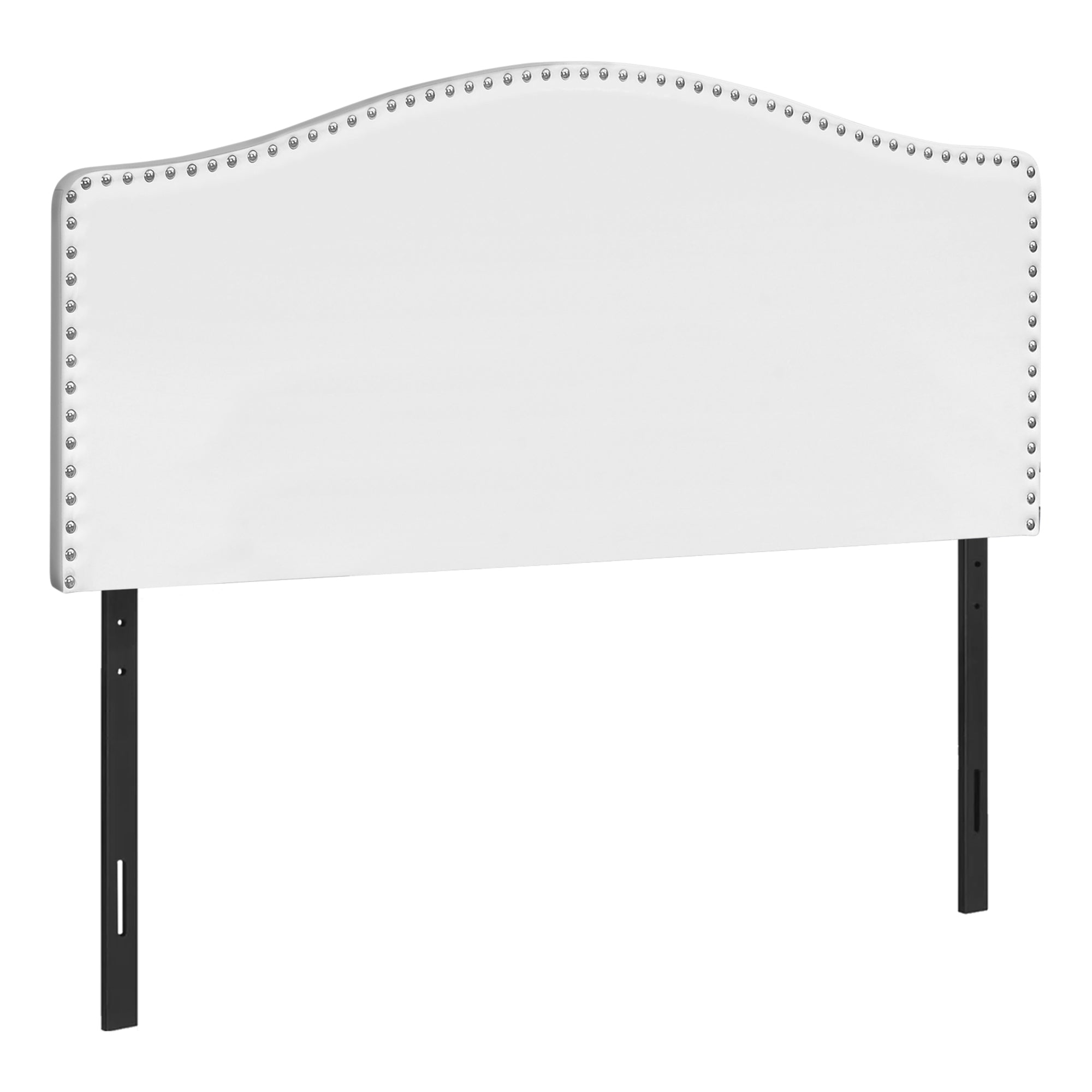 Monarch Specialties I 6012Q Lit, Tête De Lit Seulement, Grand, Chambre À Coucher, Rembourré, Pu D'aspect Cuir, Blanc, Transitionnel - Simple Boutique