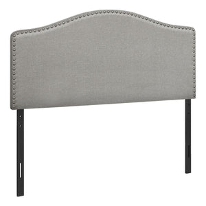Monarch Specialties I 6013F Lit, Tête De Lit Seulement, Taille Réelle, Chambre À Coucher, Rembourré, D'aspect Lin, Gris, Transitionnel - Simple Boutique
