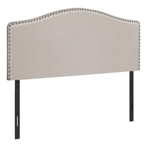 Monarch Specialties I 6014Q Lit, Tête De Lit Seulement, Grand, Chambre À Coucher, Rembourré, D'aspect Lin, Beige, Transitionnel - Simple Boutique
