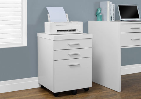 Monarch Specialties I 7048 Classeur, Mobile Roulant, Tiroirs De Rangement, Support D'imprimante, Bureau, Travail, Stratifié, Blanc, Contemporain, Moderne