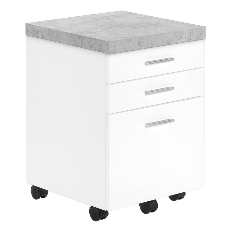 Monarch Specialties I 7051 Classeur, Mobile Roulant, Tiroirs De Rangement, Support D'imprimante, Bureau, Travail, Stratifié, Gris, Blanc, Contemporain, Moderne - Simple Boutique