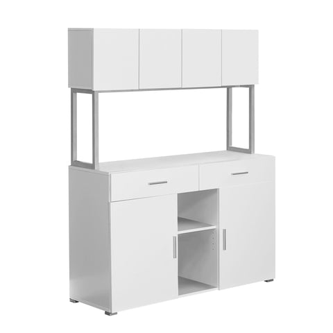 Monarch Specialties I 7066 Rangement, Tiroirs, Dossier, Bureau, Travail, Stratifié, Métal, Blanc, Gris, Contemporain, Moderne