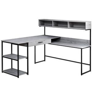 Monarch Specialties I 7160 Bureau, Bureau À Domicile, Coin, Tiroirs De Rangement, Forme De L, Travail, Ordinateur Portable, Métal, Stratifié, Gris, Noir, Contemporain, Moderne - Simple Boutique
