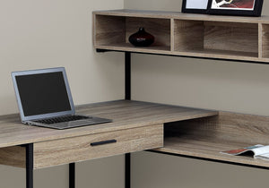 Monarch Specialties I 7161 Bureau, Bureau À Domicile, Coin, Tiroirs De Rangement, Forme De L, Travail, Ordinateur Portable, Métal, Stratifié, Brun, Noir, Contemporain, Moderne - Simple Boutique