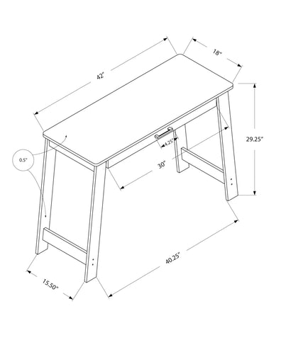 Monarch Specialties I 7190 Bureau, Bureau À Domicile, Ordinateur Portable, Tiroirs De Rangement, Travail, Stratifié, Brun, Contemporain, Moderne