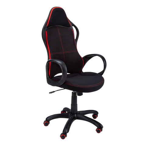Monarch Specialties I 7259 Chaise De Bureau, Jeu Vidéo, Hauteur Ajustable, Pivotant, Ergonomique, Appuis-bras, Bureau, Travail, Métal, Engrener, Noir, Rouge, Contemporain, Moderne