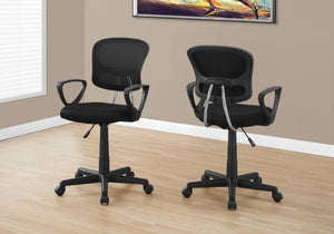 Monarch Specialties I 7260 Chaise De Bureau, Hauteur Ajustable, Pivotant, Ergonomique, Appuis-bras, Bureau, Travail, Juvénile, Métal, Engrener, Noir, Contemporain, Moderne - Simple Boutique
