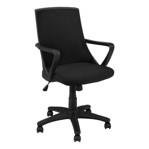Monarch Specialties I 7267 Chaise De Bureau, Hauteur Ajustable, Pivotant, Ergonomique, Appuis-bras, Bureau, Travail, Métal, Engrener, Noir, Contemporain, Moderne