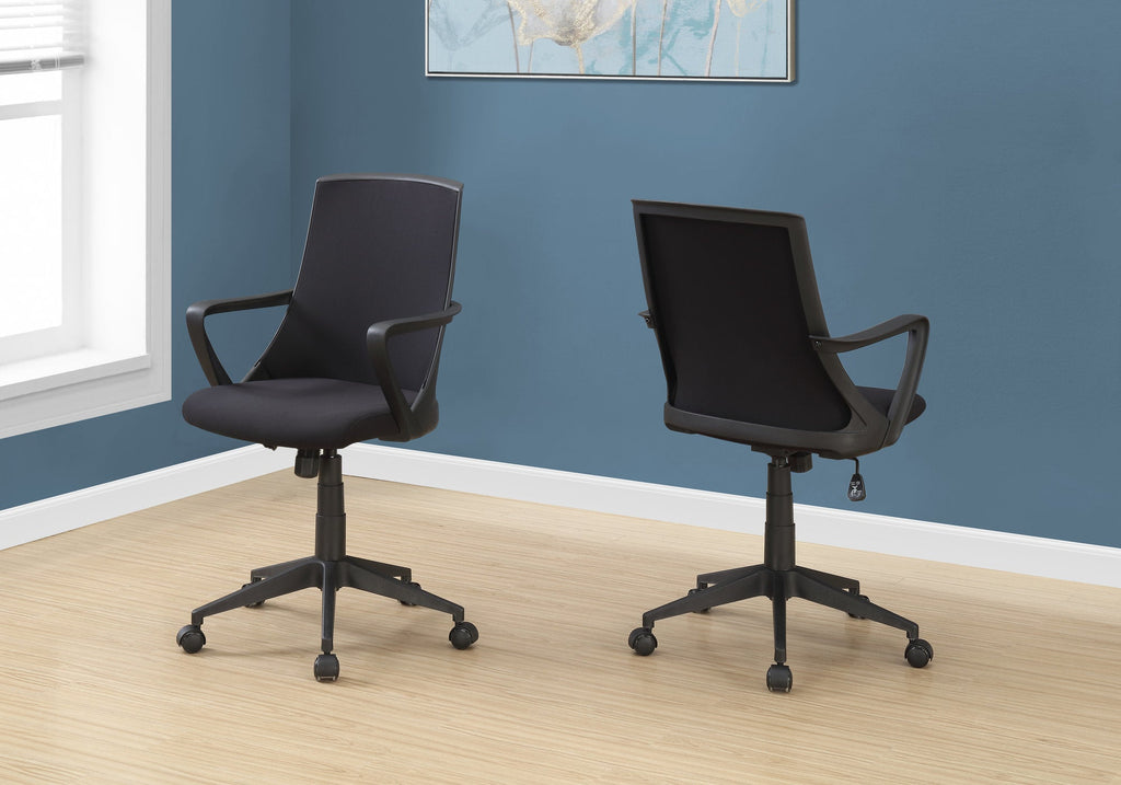 Monarch Specialties I 7267 Chaise De Bureau, Hauteur Ajustable, Pivotant, Ergonomique, Appuis-bras, Bureau, Travail, Métal, Engrener, Noir, Contemporain, Moderne
