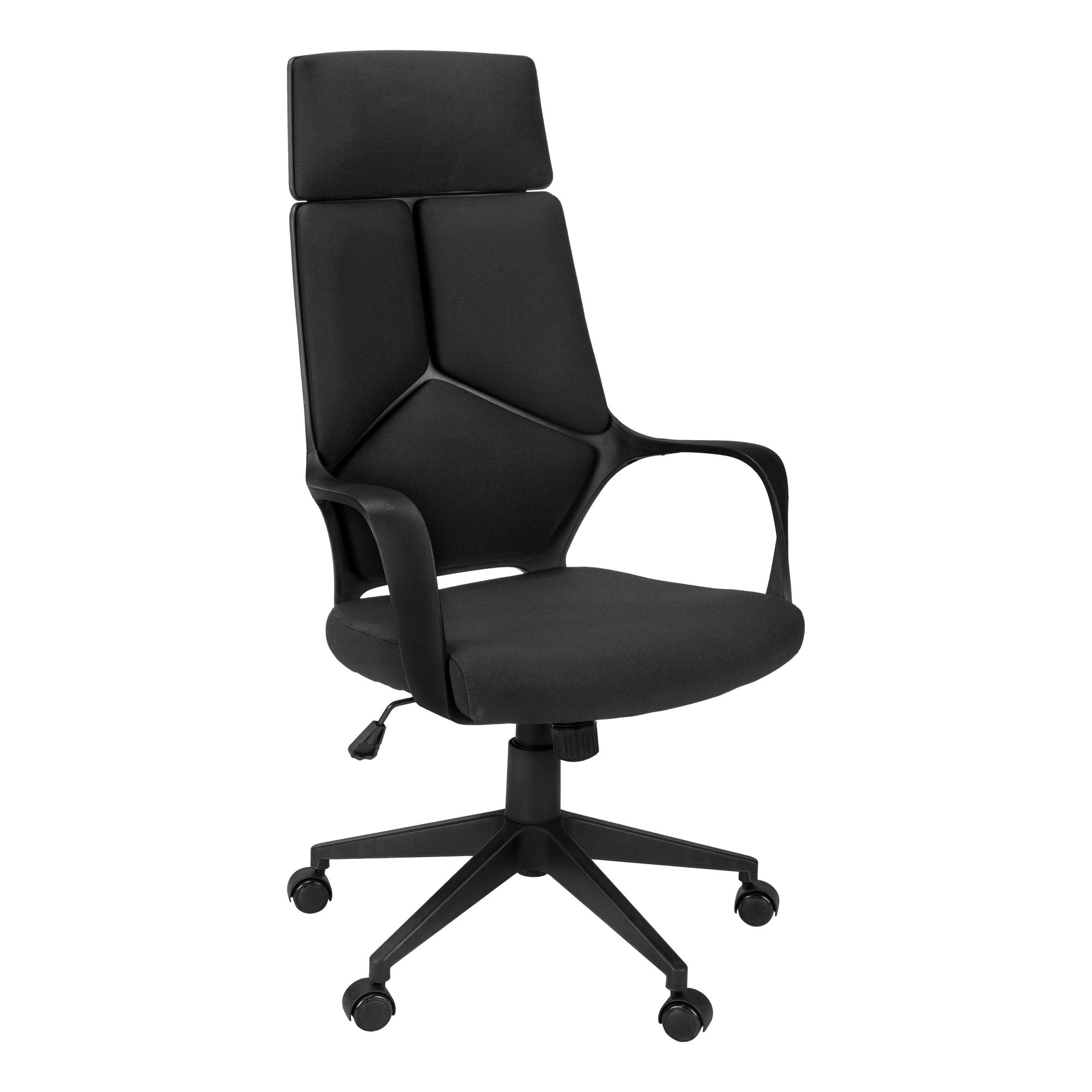 Monarch Specialties I 7272 Chaise De Bureau, Hauteur Ajustable, Pivotant, Ergonomique, Appuis-bras, Bureau, Travail, Métal, En Tissu, Noir, Contemporain, Moderne - Simple Boutique