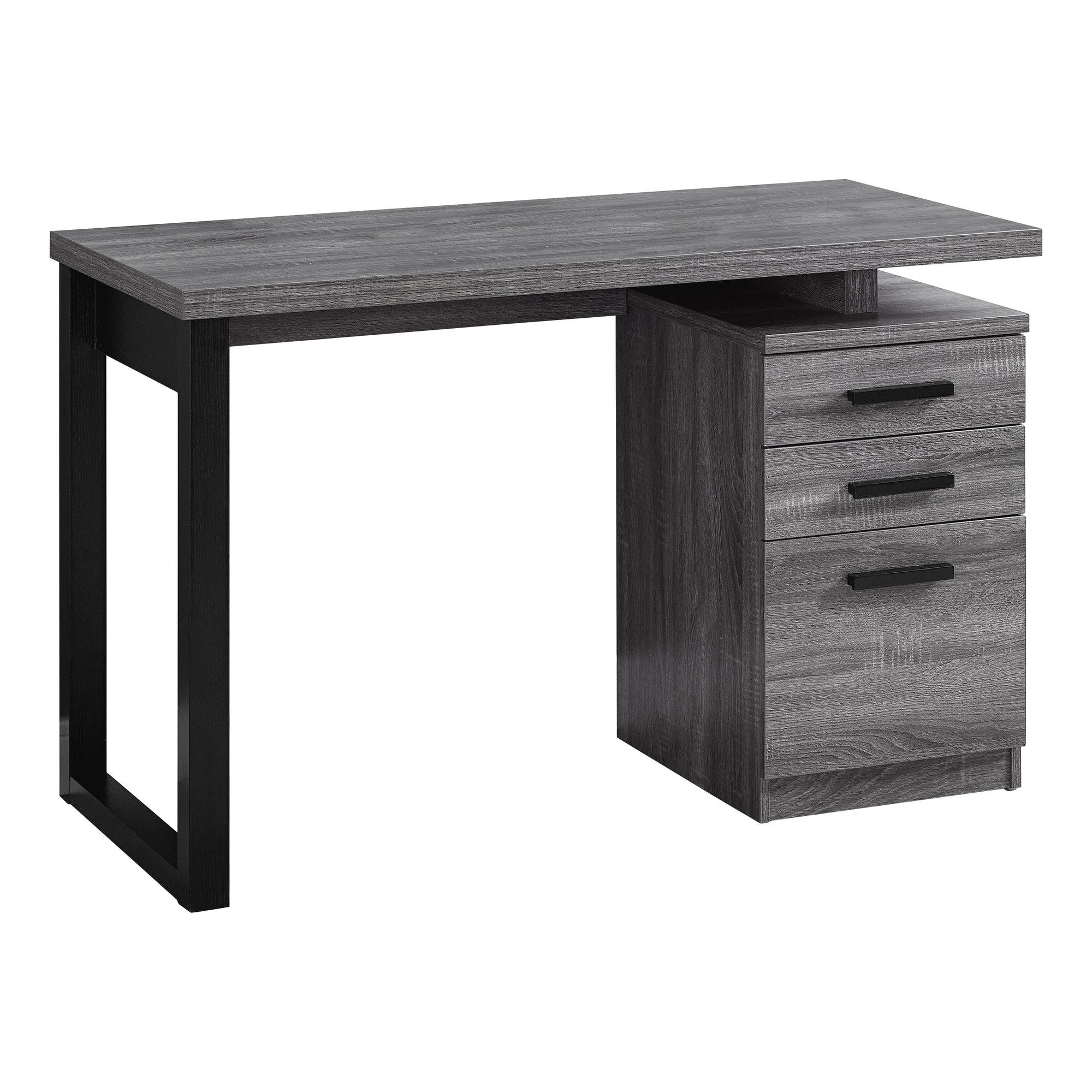 Monarch Specialties I 7295 Bureau, Bureau À Domicile, Ordinateur Portable, Configuration Gauche, Droite, Tiroirs De Rangement, 48"l, Travail, Stratifié, Gris, Noir, Contemporain, Moderne - Simple Boutique