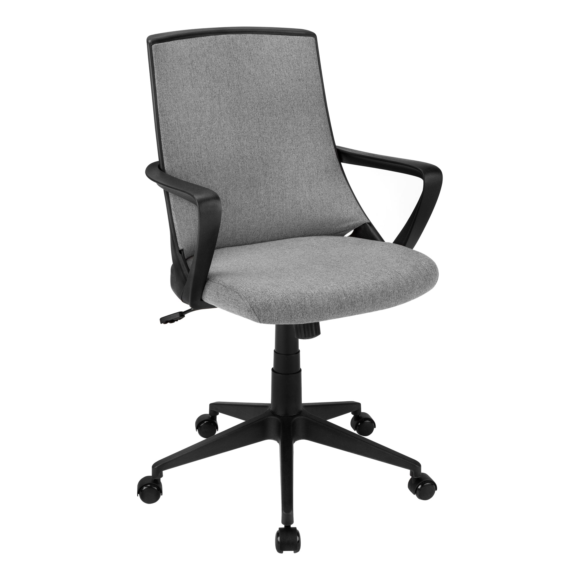 Monarch Specialties I 7297 Chaise De Bureau, Hauteur Ajustable, Pivotant, Ergonomique, Appuis-bras, Bureau, Travail, Métal, Engrener, Noir, Gris, Contemporain, Moderne - Simple Boutique