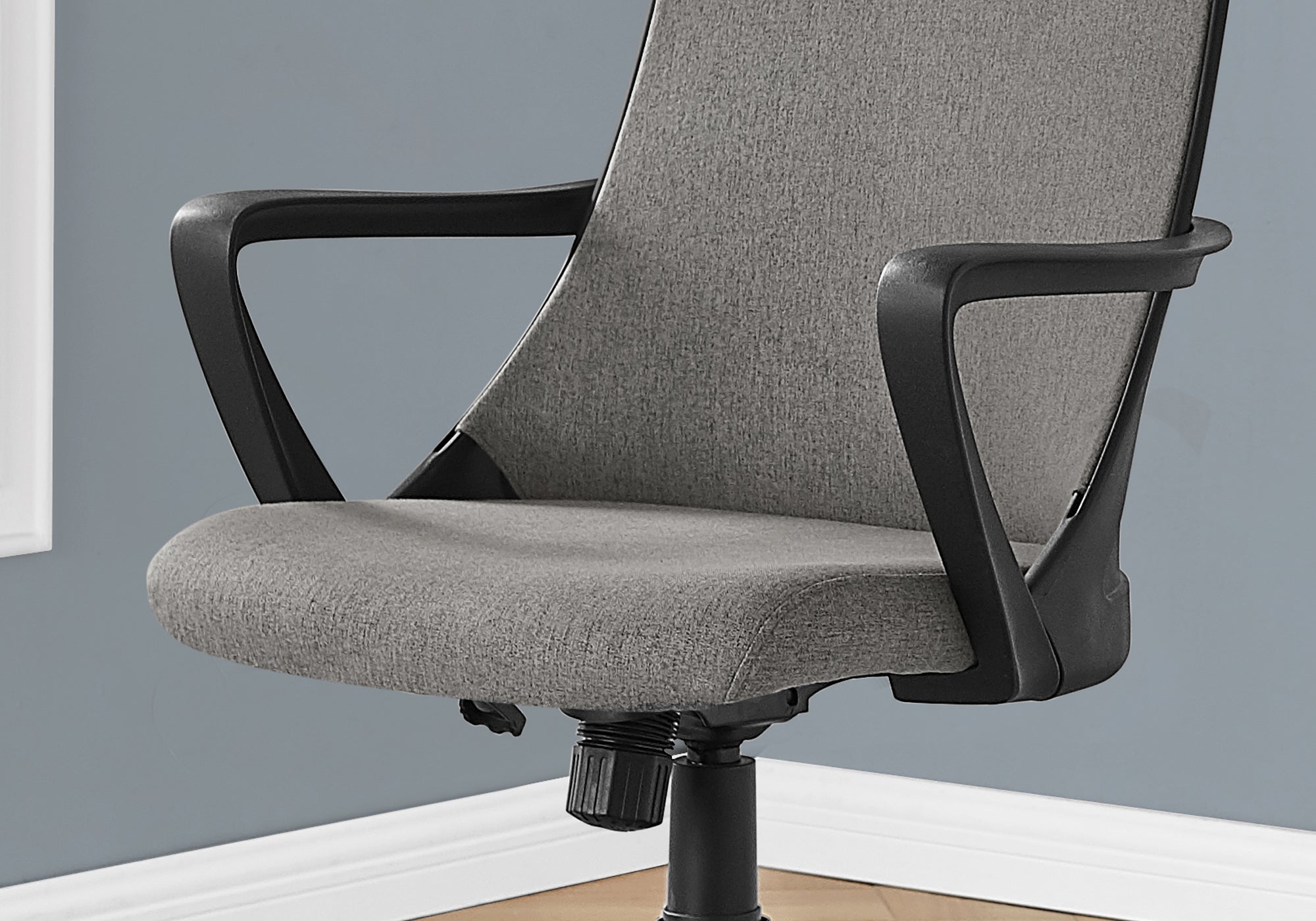 Monarch Specialties I 7297 Chaise De Bureau, Hauteur Ajustable, Pivotant, Ergonomique, Appuis-bras, Bureau, Travail, Métal, Engrener, Noir, Gris, Contemporain, Moderne - Simple Boutique