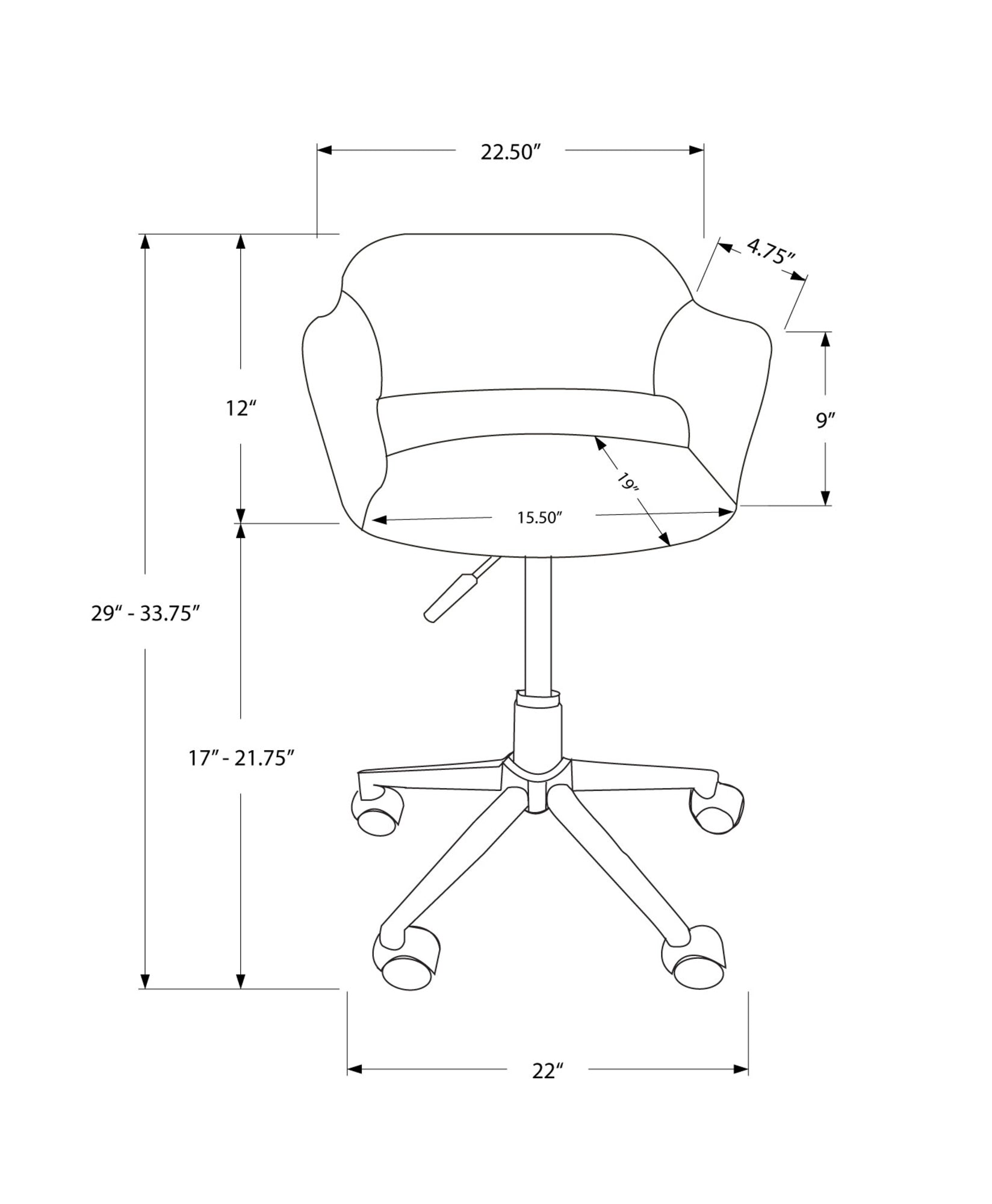 Monarch Specialties I 7299 Chaise De Bureau, Hauteur Ajustable, Pivotant, Ergonomique, Appuis-bras, Bureau, Travail, Métal, Pu D'aspect Cuir, Blanc, Chrome, Contemporain, Moderne - Simple Boutique