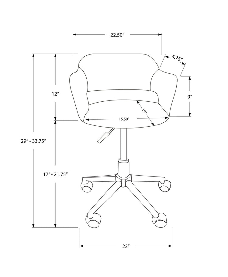 Monarch Specialties I 7299 Chaise De Bureau, Hauteur Ajustable, Pivotant, Ergonomique, Appuis-bras, Bureau, Travail, Métal, Pu D'aspect Cuir, Blanc, Chrome, Contemporain, Moderne - Simple Boutique