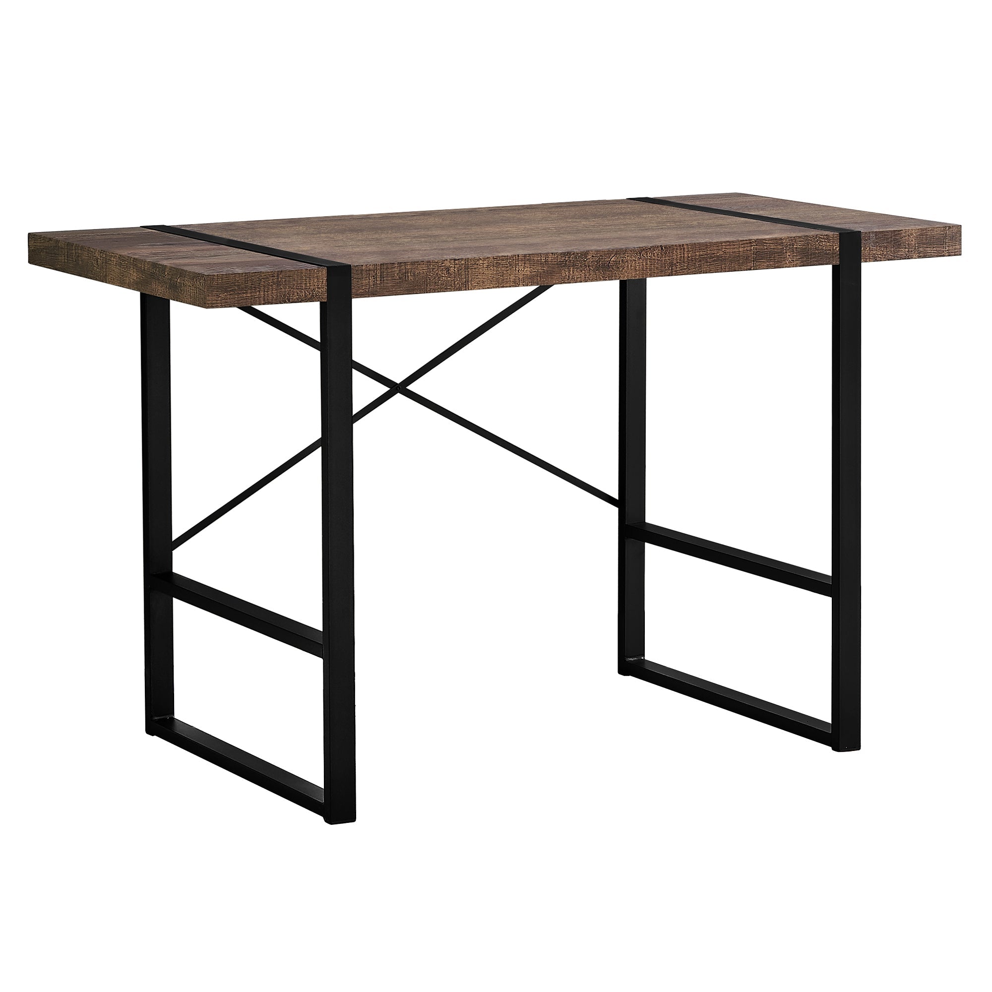 Monarch Specialties I 7314 Bureau, Bureau À Domicile, Ordinateur Portable, 48"l, Travail, Métal, Stratifié, Brun, Noir, Contemporain, Moderne - Simple Boutique