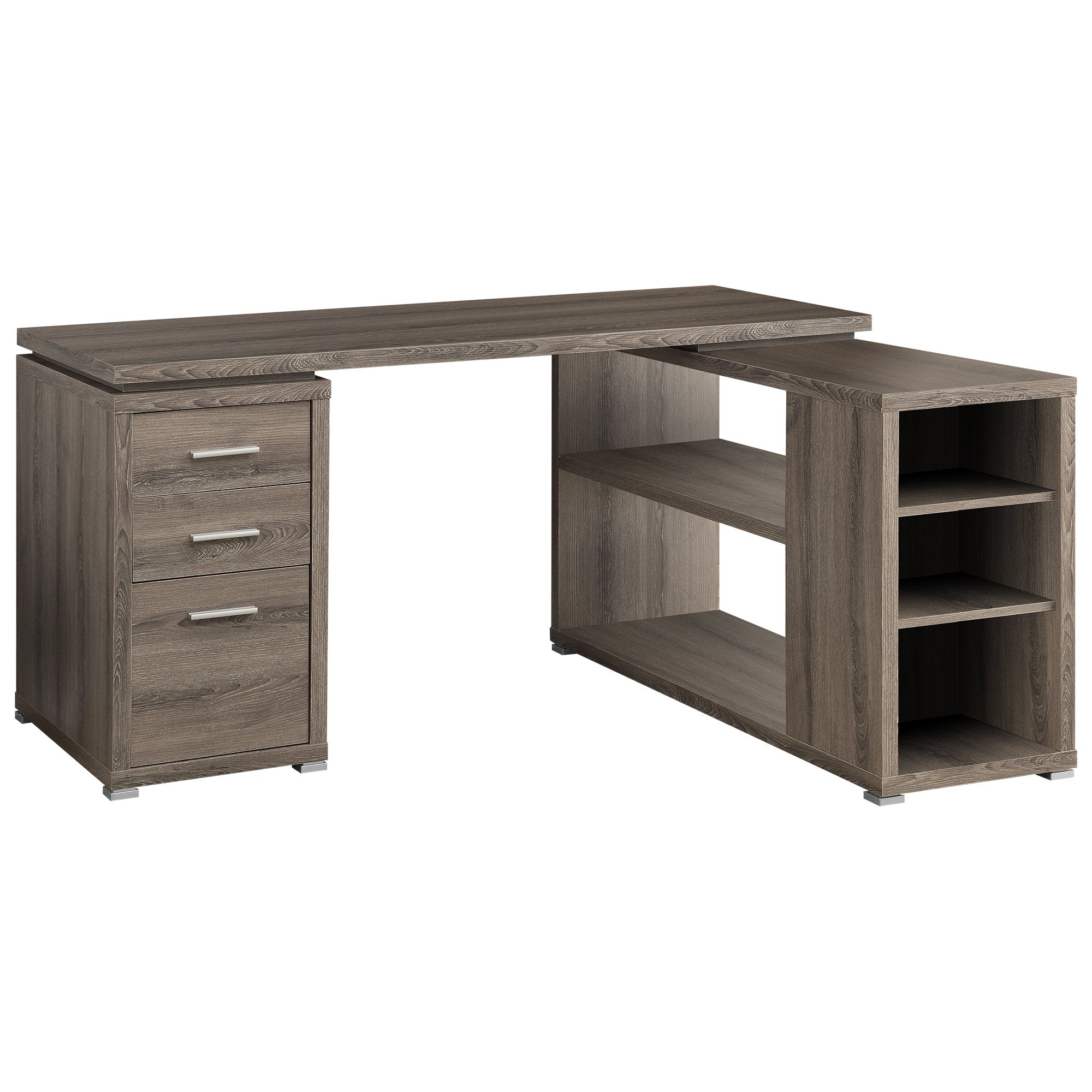 Monarch Specialties I 7319 Bureau, Bureau À Domicile, Coin, Configuration Gauche, Droite, Tiroirs De Rangement, Forme De L, Travail, Ordinateur Portable, Stratifié, Brun, Contemporain, Moderne - Simple Boutique