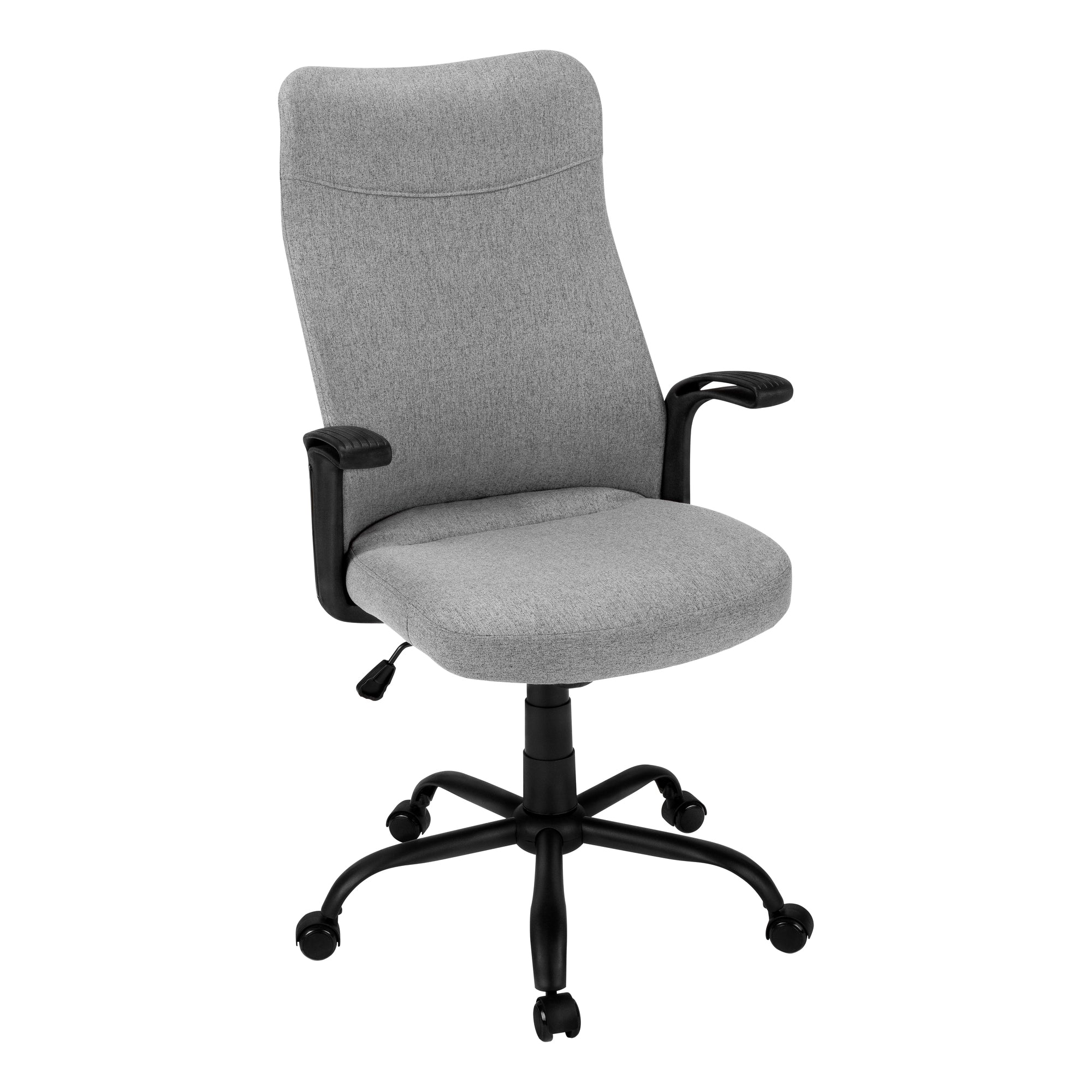 Monarch Specialties I 7325 Chaise De Bureau, Hauteur Ajustable, Pivotant, Ergonomique, Appuis-bras, Bureau, Travail, Métal, Engrener, Gris, Noir, Contemporain, Moderne - Simple Boutique